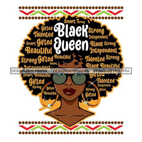 Black Queen Gifted Talented Strong  SVG JPG PNG Vector Clipart Cricut Silhouette Cut Cutting1