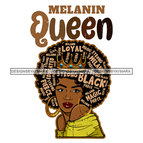 Melanin Queen Fierce Magic Loyal  SVG JPG PNG Vector Clipart Cricut Silhouette Cut Cutting1