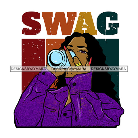 Swag Sassy Woman Giving The Finger SVG JPG PNG Vector Clipart Cricut Silhouette Cut Cutting1
