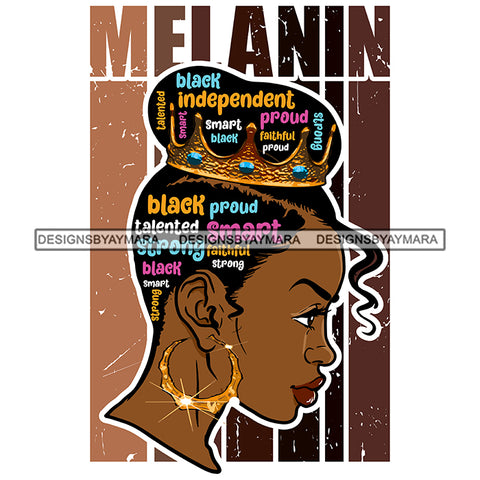 Melanin Queen Independent Proud Smart SVG JPG PNG Vector Clipart Cricut Silhouette Cut Cutting1