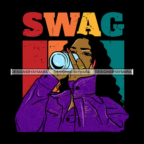 Swag Black Queen In Purple SVG JPG PNG Vector Clipart Cricut Silhouette Cut Cutting1