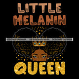Little Melanin Queen Wearing Her Crown  SVG JPG PNG Vector Clipart Cricut Silhouette Cut Cutting1