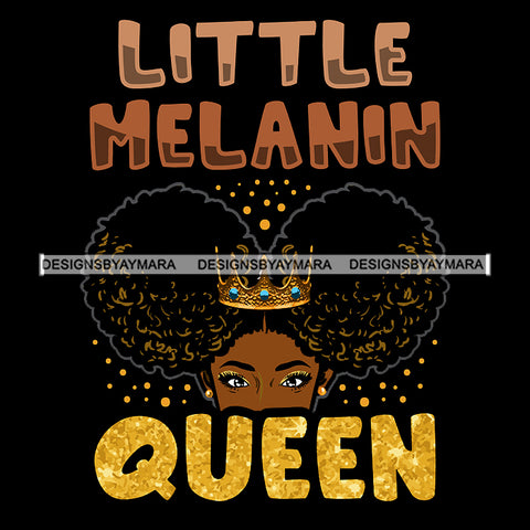 Little Melanin Queen Wearing Her Crown  SVG JPG PNG Vector Clipart Cricut Silhouette Cut Cutting1