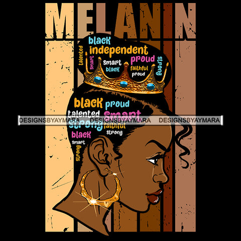 Melanin Queen Wearing Her Crown Black Independent SVG JPG PNG Vector Clipart Cricut Silhouette Cut Cutting1