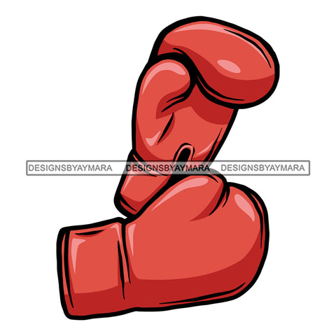 Red Sport Boxing Gloves  SVG JPG PNG Vector Clipart Cricut Silhouette Cut Cutting