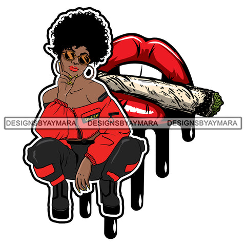 Afro Goddess Squatting Position Black Woman Nubian Queen SVG Cutting Files For Silhouette Cricut and More