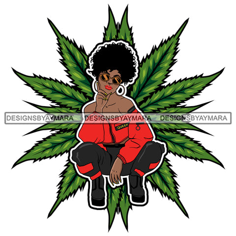 Afro Goddess Squatting Position Black Woman Nubian Queen SVG Cutting Files For Silhouette Cricut and More
