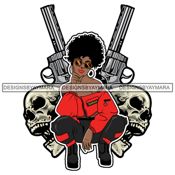 Afro Goddess Squatting Position Black Woman Nubian Queen SVG Cutting Files For Silhouette Cricut and More