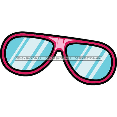 Red Sunglasses Blue Tint Only  SVG JPG PNG Vector Clipart Cricut Silhouette Cut Cutting