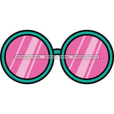 Turquoise Sunglasses Pink Tint Only  SVG JPG PNG Vector Clipart Cricut Silhouette Cut Cutting