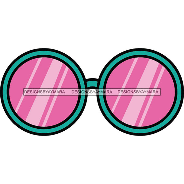 Turquoise Sunglasses Pink Tint Only  SVG JPG PNG Vector Clipart Cricut Silhouette Cut Cutting