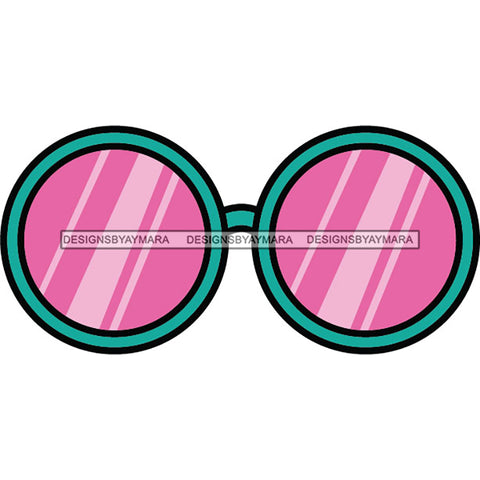 Turquoise Sunglasses Pink Tint Only  SVG JPG PNG Vector Clipart Cricut Silhouette Cut Cutting