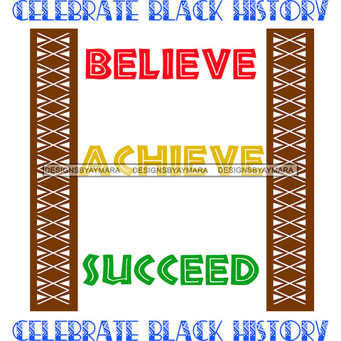 Believe Achieve Succeed SVG JPG PNG Vector Clipart Cricut Silhouette Cut Cutting