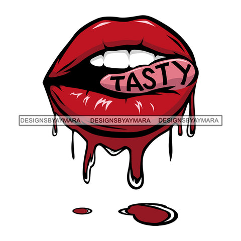 Tasty Red Lips Red Lips PinkTongue SVG JPG PNG Vector Clipart Cricut Silhouette Cut Cutting