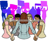 Afro Black White Women Praying God Protest Background All Lives Matter Togetherness Religious Unity Faith  SVG Cutting Files For Silhouette Cricut