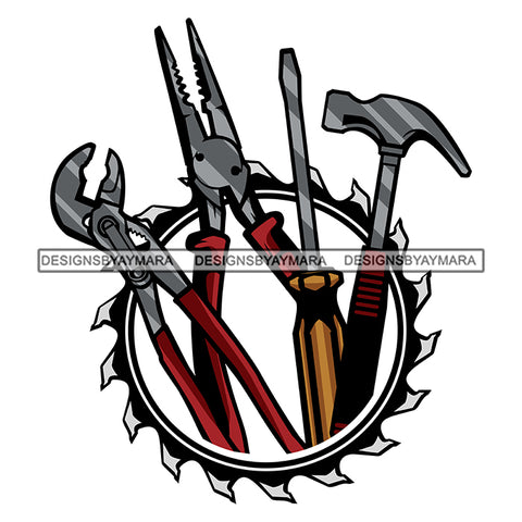 Handyman Tool Kit Set Symbol Design Vector Mechanic Toolbox Technician Screwdriver Hammer Plier SVG Cutting Files For Silhouette and Cricut