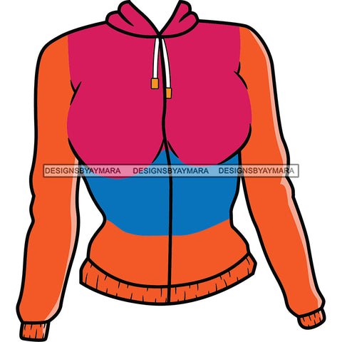 Pink Orange Turquoise Hoodie Sweatshirt Top SVG JPG PNG Vector Clipart Cricut Silhouette Cut Cutting