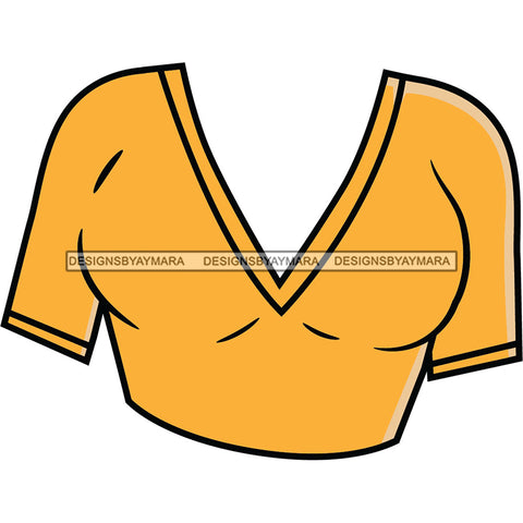 Short Gold V Neck Top SVG JPG PNG Vector Clipart Cricut Silhouette Cut Cutting