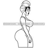 BBW Curvy Voluptuous Nubian Thick Afro Woman Turban Melanin Morena Bella Afro Puff Kinky Hair Designs For T-Shirt and Other Products SVG PNG JPG Cutting Files For Silhouette Cricut and More!