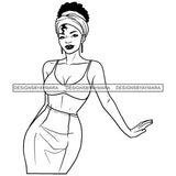 Beautiful Classy Afro Woman Turban Headwrap Sexy Melanin Morena Bella Afro Puff Kinky Hair Designs For T-Shirt and Other Products SVG PNG JPG Cutting Files For Silhouette Cricut and More!