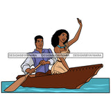 Black Princess Pocahontas Boat Prince Happy Afro Hairstyle Cartoon Illustration Hero's Fantasy Animation Fairy Black Figure Designs For T-Shirt and Other Products SVG PNG JPG Cutting Files For Silhouette Cricut and More!