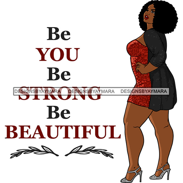 Afro Woman Model Life Quote Thick Sexy Red Dress Diva Nubian Black Girl  Magic Afro Hair SVG JPG PNG Cutting Files For Silhouette Cricut