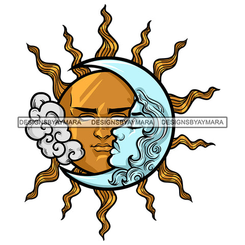 Sun Moon True Love Soulmates Couple True Love Partners SVG JPG PNG Vector Clipart Cricut Silhouette Cut Cutting