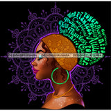 Bundle 5 Afro Woman Messy Bun Puff Brave Flawless Attitude Power Hair Quotes Black Girl Magic Melanin Popping Nubian Queen JPG PNG Clipart