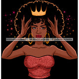 Bundle 5 Afro Queen Hands Holding Crown Power Royalty Proud African American Woman Black Girl Magic Melanin Nubian Ebony JPG PNG Clipart