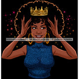 Bundle 5 Afro Queen Hands Holding Crown Power Royalty Proud African American Woman Black Girl Magic Melanin Nubian Ebony JPG PNG Clipart