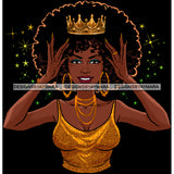 Bundle 5 Afro Queen Hands Holding Crown Power Royalty Proud African American Woman Black Girl Magic Melanin Nubian Ebony JPG PNG Clipart