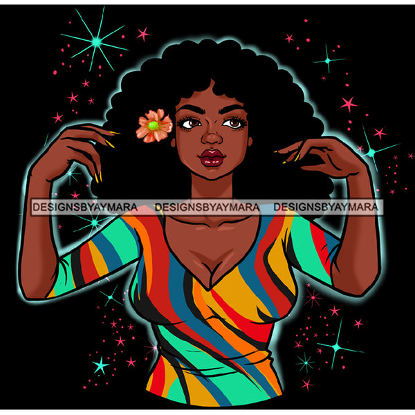 Bundle 5 Afro Goddess Queen Black Lady High Self Esteem Proud African American Woman Black Girl Magic Melanin Nubian Ebony JPG PNG Clipart