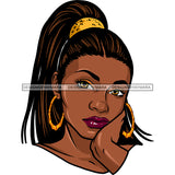 Beautiful Black Queen Thinking Pony Hair JPG PNG  Clipart Cricut Silhouette Cut Cutting
