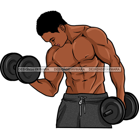 Black Man Lifting Weights JPG PNG  Clipart Cricut Silhouette Cut Cutting