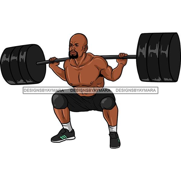 Black Man Lifting Heavy Weights JPG PNG  Clipart Cricut Silhouette Cut Cutting
