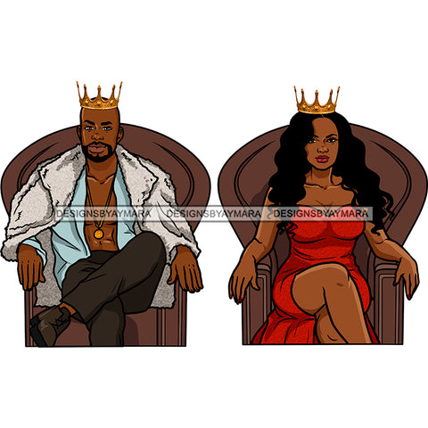 King And Queen Sitting On There Thrones JPG PNG  Clipart Cricut Silhouette Cut Cutting