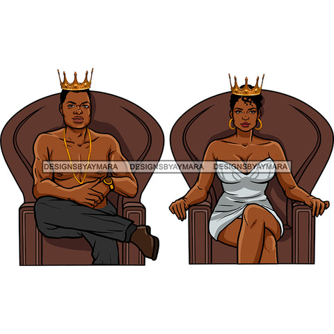 King And Queen Sitting On There Thrones JPG PNG  Clipart Cricut Silhouette Cut Cutting