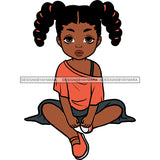 Cute Little Black Girl In Dress With Braids Plaits JPG PNG  Clipart Cricut Silhouette Cut Cutting