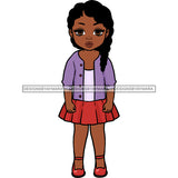 Cute Little Black Girl In Purple Sweater JPG PNG  Clipart Cricut Silhouette Cut Cutting