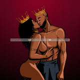 King And Queen Kiss Wearing Crowns  JPG PNG  Clipart Cricut Silhouette Cut Cutting