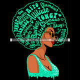 Black Queen In Green Glitter With Big Afro Words  JPG PNG  Clipart Cricut Silhouette Cut Cutting