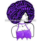 Black Queen In  Purple Glitter With Big Afro Words  JPG PNG  Clipart Cricut Silhouette Cut Cutting