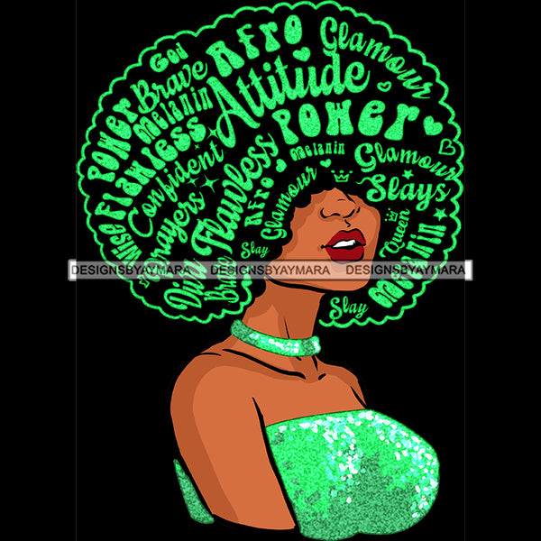 Black Queen In  Purple Glitter With Big Afro Words  JPG PNG  Clipart Cricut Silhouette Cut Cutting