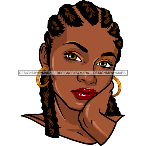 Beautiful Black Queen With Cornrows JPG PNG  Clipart Cricut Silhouette Cut Cutting