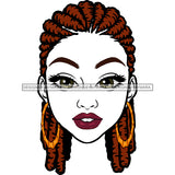 Black Woman Head Only Head Dreads Locs Big Brown Eyes Gold Hoops Transparent  Clipart Graphic  Skillz JPG PNG  Clipart Cricut Silhouette Cut Cutting