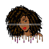 Beautiful Black Queen Curly Twist Hair Dripping JPG PNG  Clipart Cricut Silhouette Cut Cutting