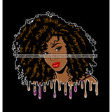 Beautiful Black Queen Curly Twist Hair Dripping JPG PNG  Clipart Cricut Silhouette Cut Cutting