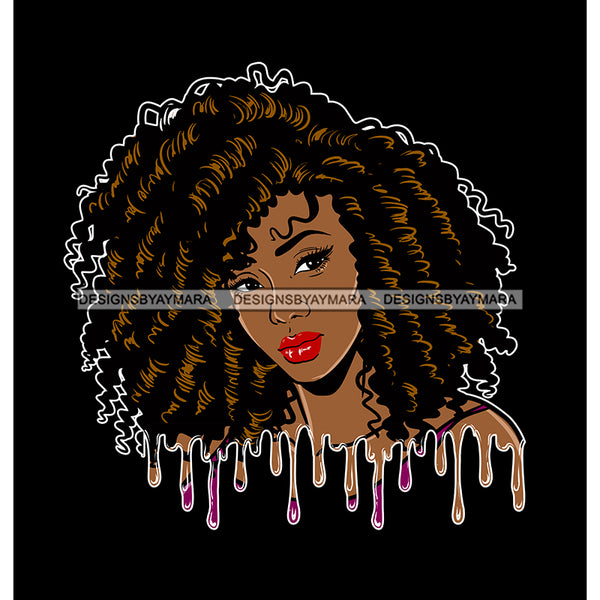Beautiful Black Queen Curly Twist Hair Dripping JPG PNG  Clipart Cricut Silhouette Cut Cutting