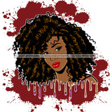 Beautiful Black Queen Curly Twist Hair Dripping JPG PNG  Clipart Cricut Silhouette Cut Cutting