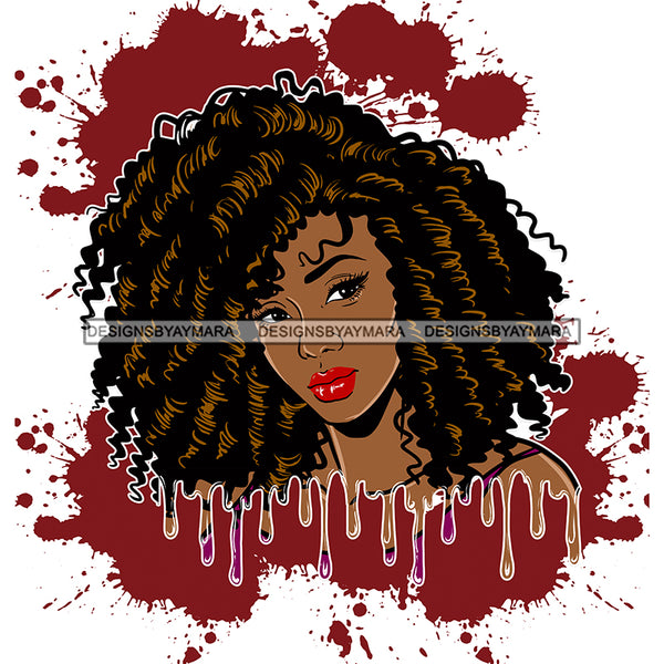 Beautiful Black Queen Curly Twist Hair Dripping JPG PNG  Clipart Cricut Silhouette Cut Cutting